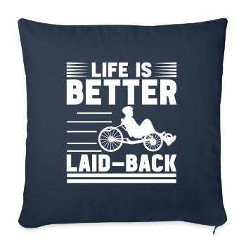 Recumbent Trike Liegetrike Liegedreirad - Sofa pillowcase 17,3'' x 17,3'' (45 x 45 cm) - navy - Front