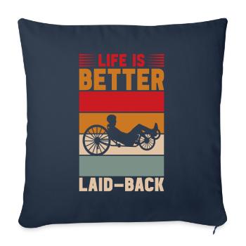 Tricycle couché Liegetrike Liegedreirad - Housse de coussin décorative 45 x 45 cm - bleu marine - Devant