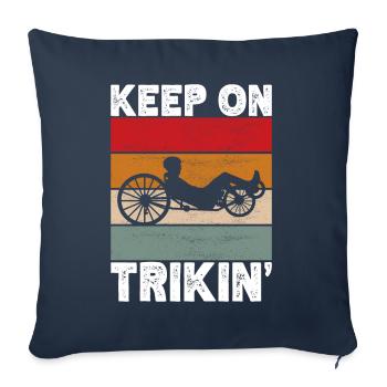 Recumbent Trike Liegetrike Liegedreirad - Sofakissenbezug 45 x 45 cm - Navy - Vorne