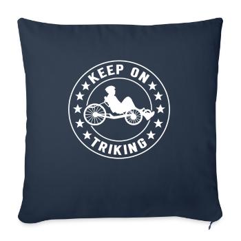 Recumbent Trike Liegetrike Liegedreirad - Sofakissenbezug 45 x 45 cm - Navy - Vorne