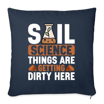 Bodenwissenschaftler Science du sol - Housse de coussin décorative 45 x 45 cm - bleu marine - Devant