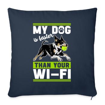 Flyball Hundesport - Sofakissenbezug 45 x 45 cm - Navy - Vorne