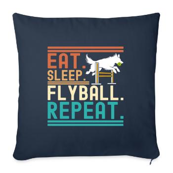 Flyball Hundesport - Sofakissenbezug 45 x 45 cm - Navy - Vorne