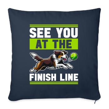 Flyball Sports canins - Housse de coussin décorative 45 x 45 cm - bleu marine - Devant