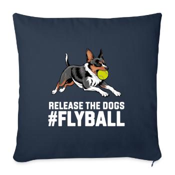Flyball Sports canins - Housse de coussin décorative 45 x 45 cm - bleu marine - Devant
