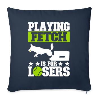 Flyball Sports canins - Housse de coussin décorative 45 x 45 cm - bleu marine - Devant