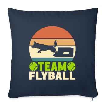 Flyball Sports canins - Housse de coussin décorative 45 x 45 cm - bleu marine - Devant