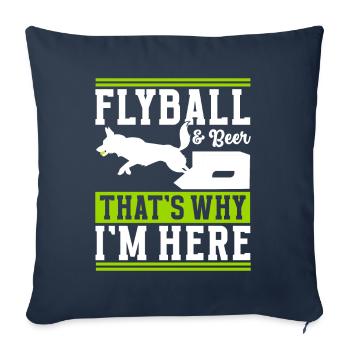 Flyball Sports canins - Housse de coussin décorative 45 x 45 cm - bleu marine - Devant