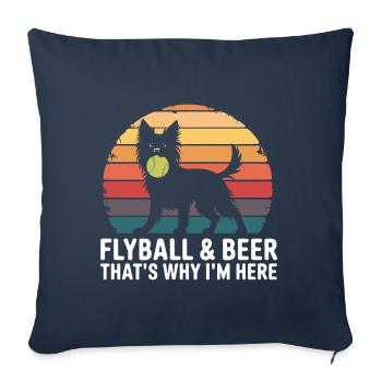 Flyball Hundesport - Sofakissenbezug 45 x 45 cm - Navy - Vorne