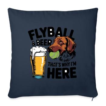 Flyball Sports canins - Housse de coussin décorative 45 x 45 cm - bleu marine - Devant