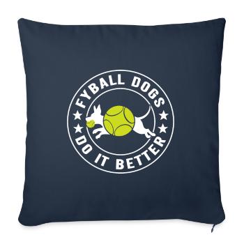 Flyball Sports canins - Housse de coussin décorative 45 x 45 cm - bleu marine - Devant