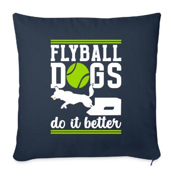 Flyball Sports canins - Housse de coussin décorative 45 x 45 cm - bleu marine - Devant