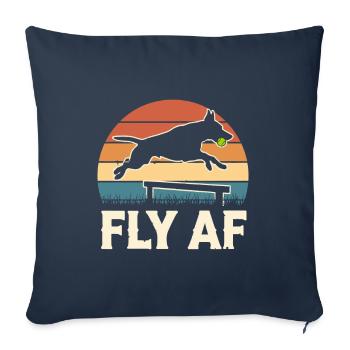 Flyball Hundesport - Sofakissenbezug 45 x 45 cm - Navy - Vorne
