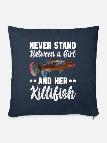 Killifisch Aquarium Fischliebhaber - Sofakissenbezug 45 x 45 cm - Navy