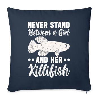 Killifisch Aquarium Fischliebhaber - Sofakissenbezug 45 x 45 cm - Navy - Vorne