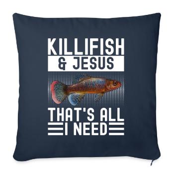 Killifisch Aquarium Fischliebhaber - Sofakissenbezug 45 x 45 cm - Navy - Vorne