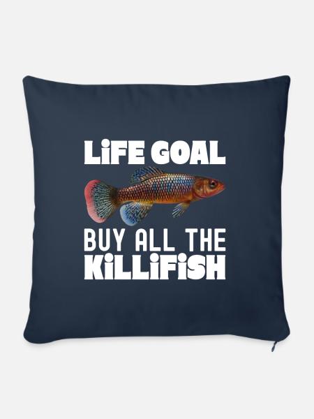 Killifisch Aquarium Fischliebhaber - Sofakissenbezug 45 x 45 cm - Navy