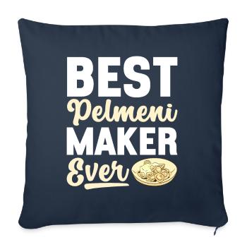 Pelmeni Cuisine russe - Housse de coussin décorative 45 x 45 cm - bleu marine - Devant
