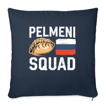 Pelmeni Cuisine russe - Housse de coussin décorative 45 x 45 cm - bleu marine - Devant