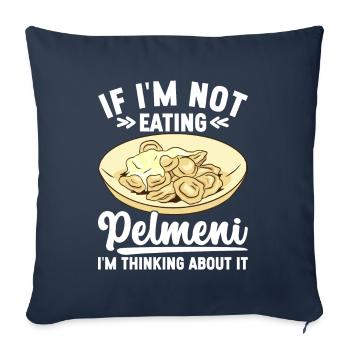 Pelmeni Cuisine russe - Housse de coussin décorative 45 x 45 cm - bleu marine - Devant