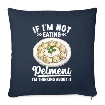 Pelmeni Cuisine russe - Housse de coussin décorative 45 x 45 cm - bleu marine - Devant