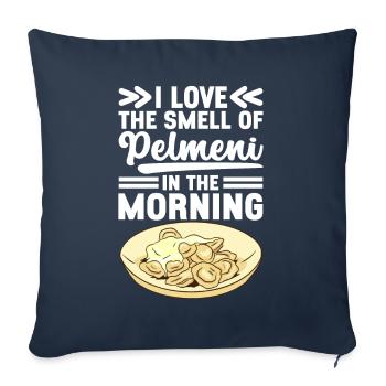 Pelmeni Cuisine russe - Housse de coussin décorative 45 x 45 cm - bleu marine - Devant
