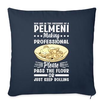 Pelmeni Russian Cuisine - Sofa pillowcase 17,3'' x 17,3'' (45 x 45 cm) - navy - Front
