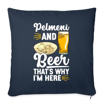 Pelmeni Cuisine russe - Housse de coussin décorative 45 x 45 cm - bleu marine - Devant