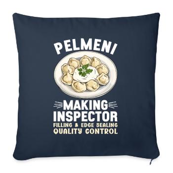Pelmeni Cuisine russe - Housse de coussin décorative 45 x 45 cm - bleu marine - Devant