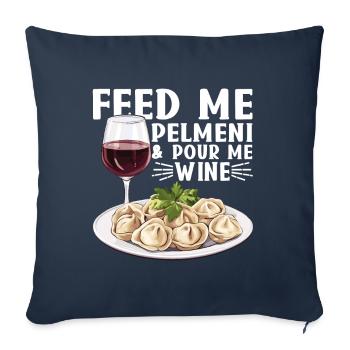 Pelmeni Russian Cuisine - Sofa pillowcase 17,3'' x 17,3'' (45 x 45 cm) - navy - Front