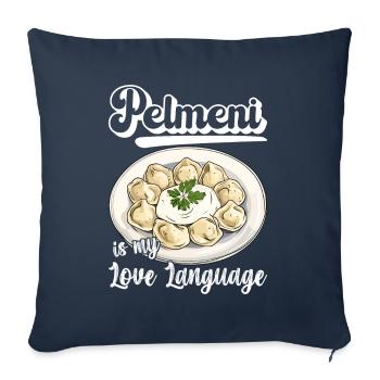 Pelmeni Cuisine russe - Housse de coussin décorative 45 x 45 cm - bleu marine - Devant