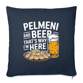Pelmeni Russian Cuisine - Sofa pillowcase 17,3'' x 17,3'' (45 x 45 cm) - navy - Front