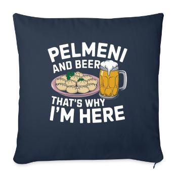 Pelmeni Cuisine russe - Housse de coussin décorative 45 x 45 cm - bleu marine - Devant