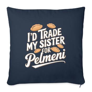 Pelmeni Cuisine russe - Housse de coussin décorative 45 x 45 cm - bleu marine - Devant