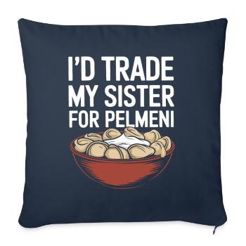 Pelmeni Russian Cuisine - Sofa pillowcase 17,3'' x 17,3'' (45 x 45 cm) - navy - Front