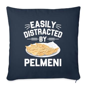 Pelmeni Russian Cuisine - Sofa pillowcase 17,3'' x 17,3'' (45 x 45 cm) - navy - Front