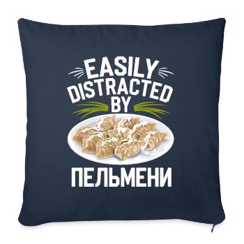 Pelmeni Cuisine russe - Housse de coussin décorative 45 x 45 cm - bleu marine - Devant