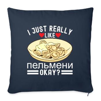 Pelmeni Russian Cuisine - Sofa pillowcase 17,3'' x 17,3'' (45 x 45 cm) - navy - Front