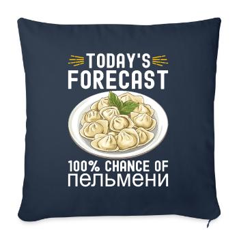 Pelmeni Cuisine russe - Housse de coussin décorative 45 x 45 cm - bleu marine - Devant