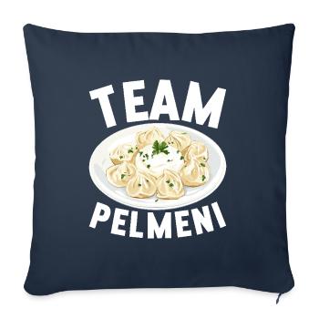 Pelmeni Cuisine russe - Housse de coussin décorative 45 x 45 cm - bleu marine - Devant