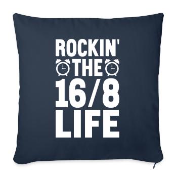 Intervallfasten Intermittierendes Fasten - Sofakissenbezug 45 x 45 cm - Navy - Vorne