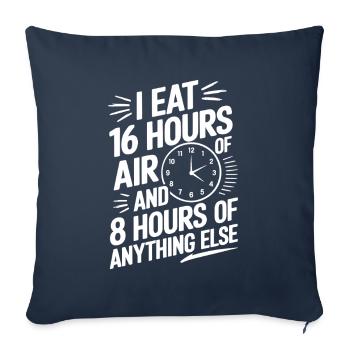 Jeûne intermittent Jeûne intermittent - Housse de coussin décorative 45 x 45 cm - bleu marine - Devant