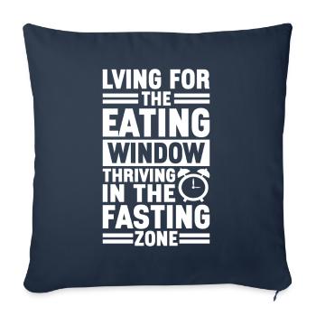 Jeûne intermittent Jeûne intermittent - Housse de coussin décorative 45 x 45 cm - bleu marine - Devant