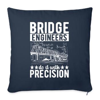 Ingénieur des ponts Construction de ponts - Housse de coussin décorative 45 x 45 cm - bleu marine - Devant