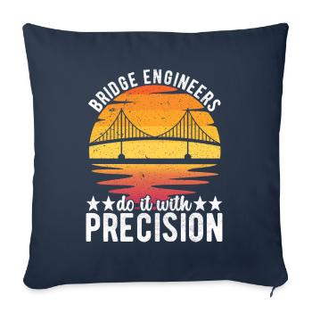 Ingénieur des ponts Construction de ponts - Housse de coussin décorative 45 x 45 cm - bleu marine - Devant