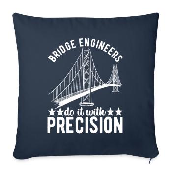 Ingénieur des ponts Construction de ponts - Housse de coussin décorative 45 x 45 cm - bleu marine - Devant