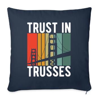 Ingénieur des ponts Construction de ponts - Housse de coussin décorative 45 x 45 cm - bleu marine - Devant