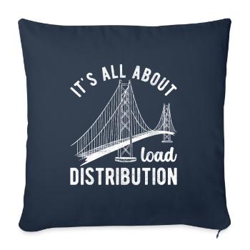 Ingénieur des ponts Construction de ponts - Housse de coussin décorative 45 x 45 cm - bleu marine - Devant