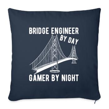 Ingénieur des ponts Construction de ponts - Housse de coussin décorative 45 x 45 cm - bleu marine - Devant