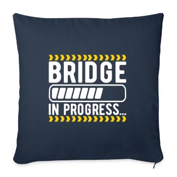 Ingénieur des ponts Construction de ponts - Housse de coussin décorative 45 x 45 cm - bleu marine - Devant